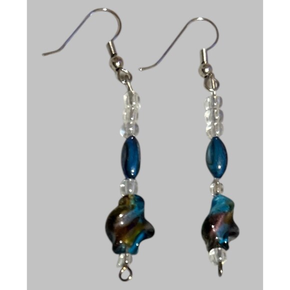 Handmade Boho Lampwork Glass Earrings Dangle Hook Beads Artisan Gift Lot 10 - Picture 10 of 11